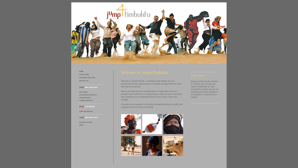 Screenshot of the Tuareg Relief website