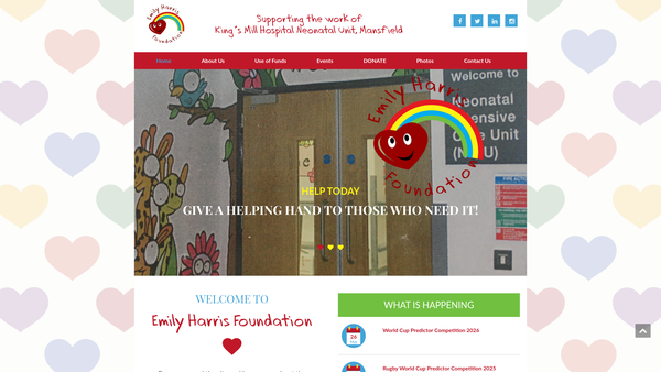 Screenshot of the Emily Harris Foundation website