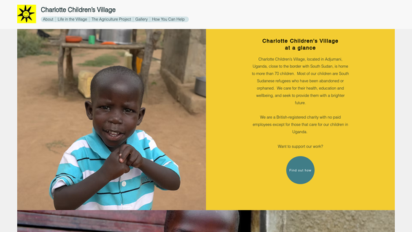 Screenshot of the Charlotte Children's Village website