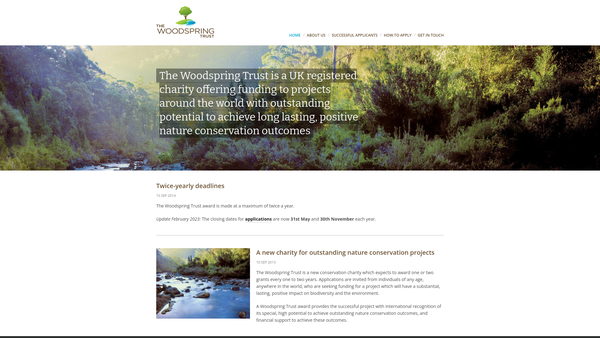 Screenshot of the The Woodspring Trust website