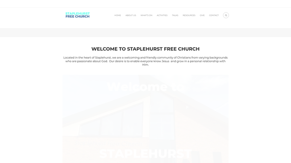 Screenshot of the Staplehurst Free Church website