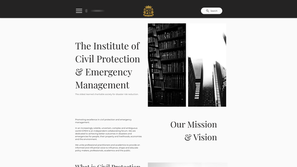 Screenshot of the Institute Of Civil Protection And Emergency Management website