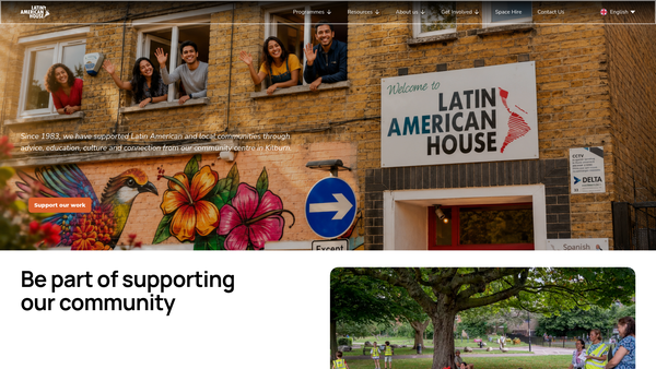 Screenshot of the Latin American House website