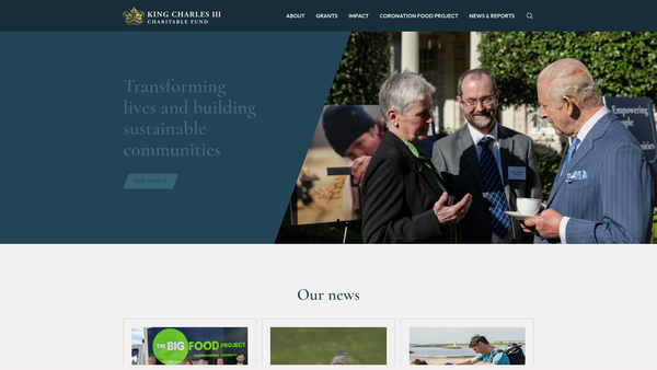 Screenshot of the King Charles III Charitable Fund website