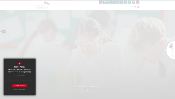 Screenshot of the Hinchley Wood School Development Fund website