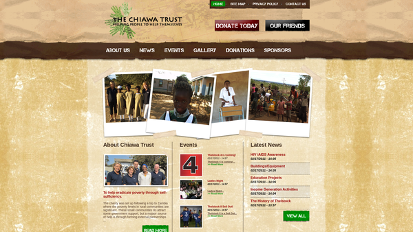 Screenshot of the The Chiawa Trust website