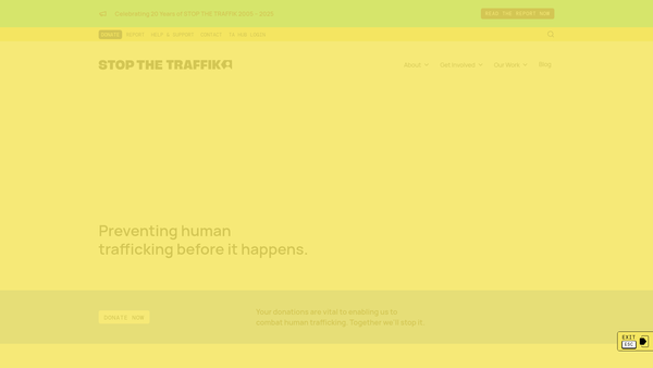 Screenshot of the Stop The Traffik website
