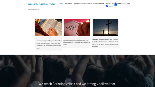 Screenshot of the Manasseh Christian Centre website