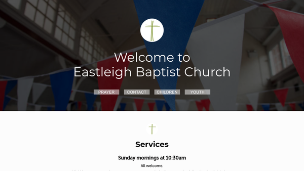 Screenshot of the Eastleigh Baptist Church website