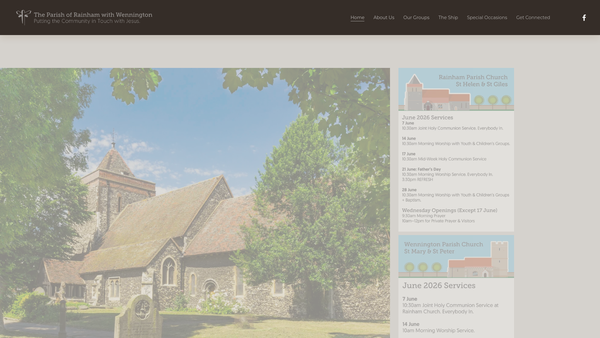 Screenshot of the The Parochial Church Council Of The Ecclesiastical Parish Of Rainham, Diocese Of Chelmsford website