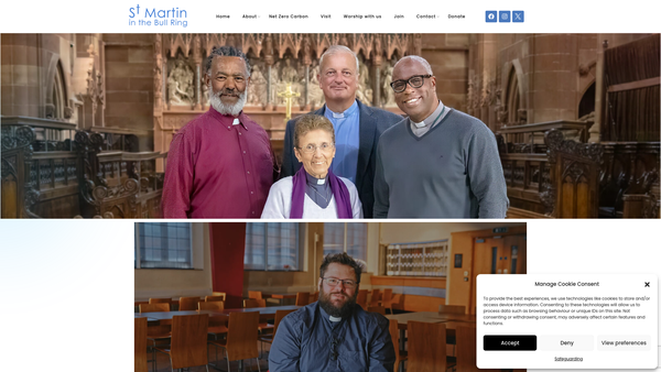 Screenshot of the The Parochial Church Council Of The Ecclesiastical Parish Of Birmingham Parish Church (St. Martin In The Bull Ring) website