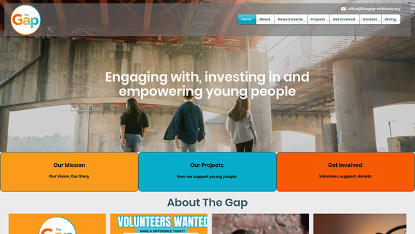 Screenshot of the The Gap (Midlands) website