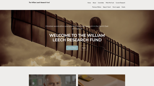 Screenshot of the The William Leech Research Fund website