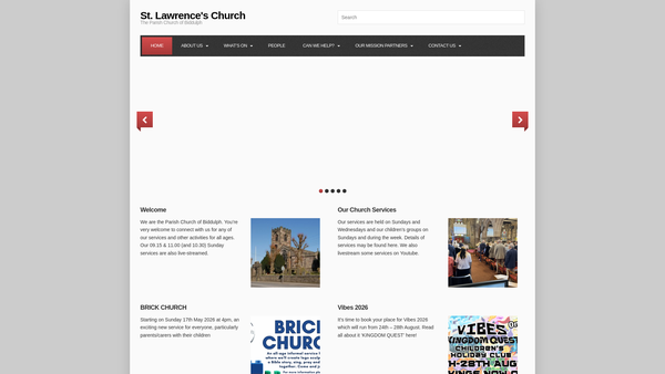 Screenshot of the The Parochial Church Council Of The Ecclesiastical Parish Of St Lawrence, Biddulph website