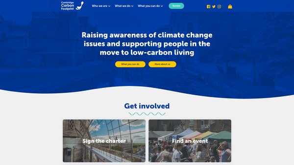 Screenshot of the Cambridge Carbon Footprint website