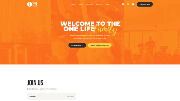 Screenshot of the River Church (St Neots) Ltd website