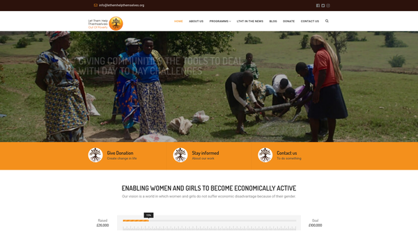 Screenshot of the Let Them Help Themselves Out Of Poverty website