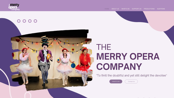 Screenshot of the The Merry Opera Company website