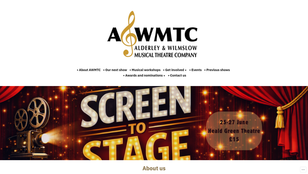Screenshot of the The Alderley And Wilmslow Musical Theatre Company website