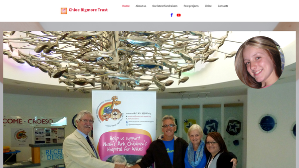 Screenshot of the Chloe Bigmore Trust website
