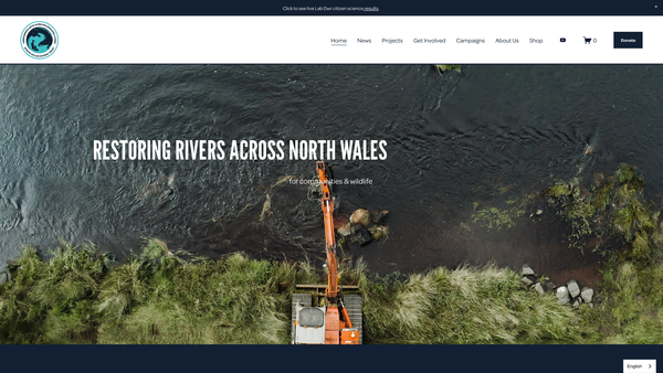 Screenshot of the North Wales Rivers Trust Ltd website