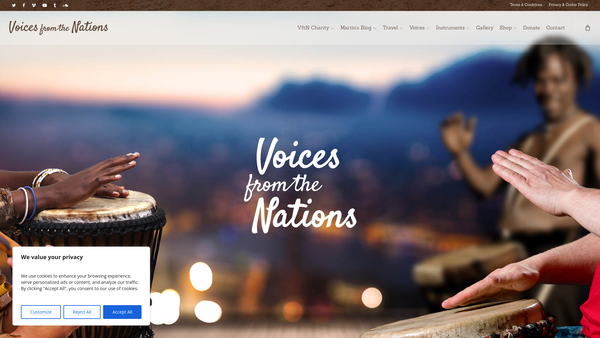 Screenshot of the Voices From The Nations website
