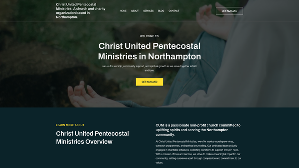 Screenshot of the Christ United Pentecostal Ministries Liberty House website