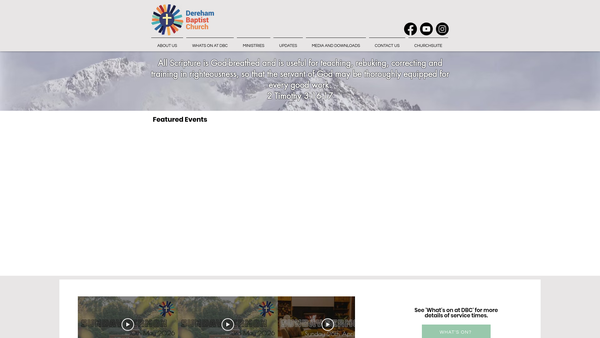 Screenshot of the Dereham Baptist Church website