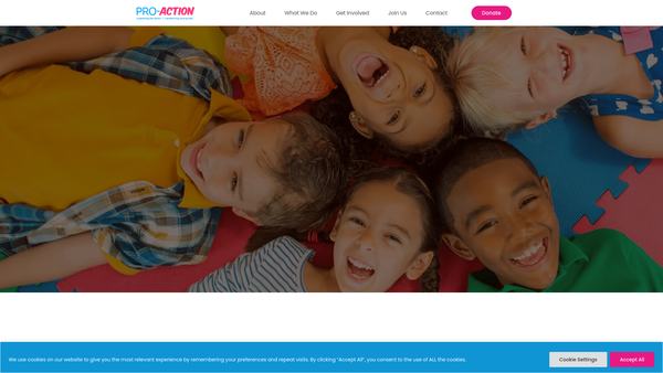 Screenshot of the Pro Action Hertfordshire website