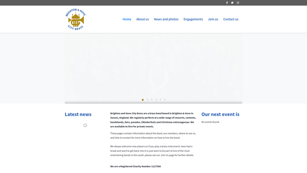 Screenshot of the Brighton And Hove City Brass website