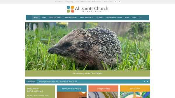 Screenshot of the The Parochial Church Council Of The Ecclesiastical Parish Of All Saints, Wokingham website