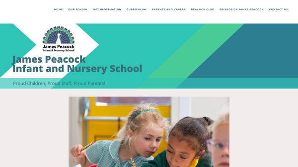 Screenshot of the Friends Of James Peacock School website