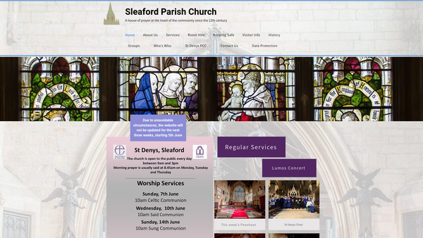 Screenshot of the The Parochial Church Council Of The Ecclesiastical Parish Of St Denys' New Sleaford website