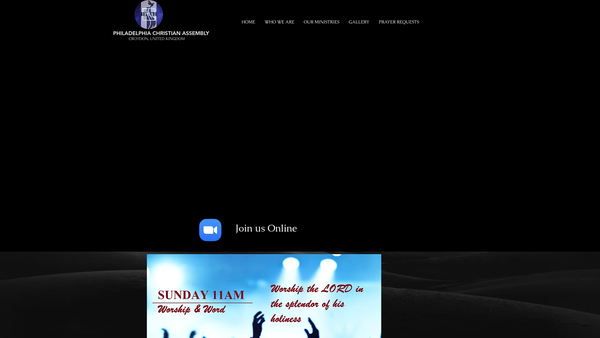 Screenshot of the Philadelphia International Ministries website