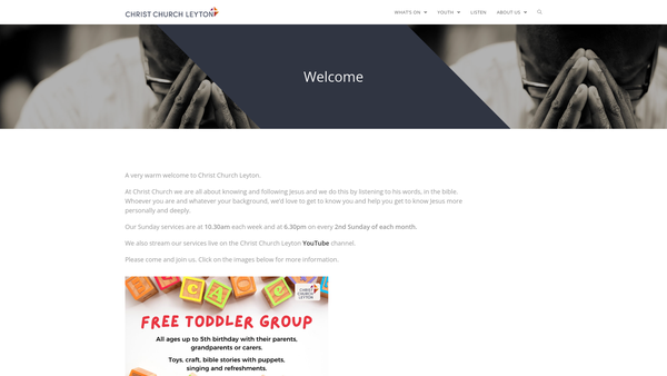 Screenshot of the The Parochial Church Council Of The Ecclesiastical Parish Of Christ Church Leyton website