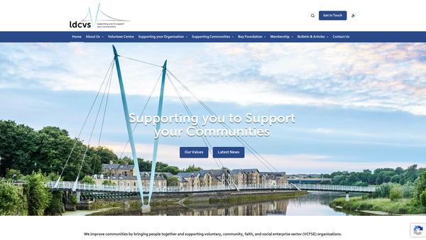 Screenshot of the Lancaster District Community & Voluntary Solutions website