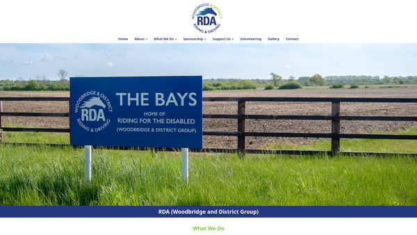 Screenshot of the Riding For The Disabled (Woodbridge & District Group) website