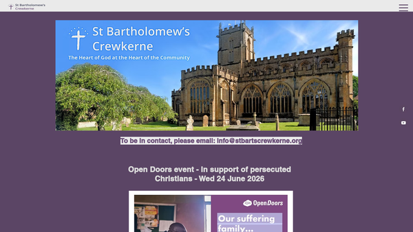 Screenshot of the The Parochial Church Council Of The Ecclesiastical Parish Of Crewkerne website