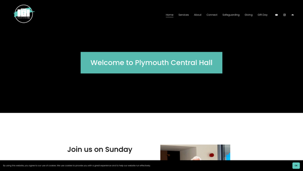 Screenshot of the Plymouth Methodist Central Hall website