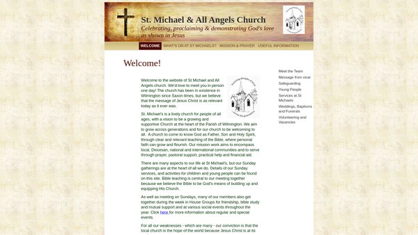 Screenshot of the The Parochial Church Council Of The Ecclesiastical Parish Of St Michael & All Angels, Wilmington website
