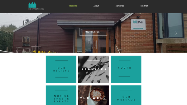 Screenshot of the High Street Chapel Hopton website