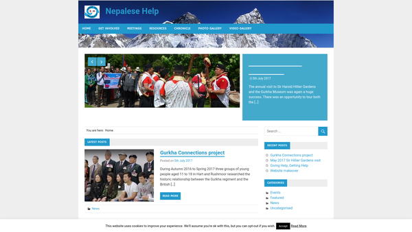 Screenshot of the Nepalese Help - Maddhat Shamuha website