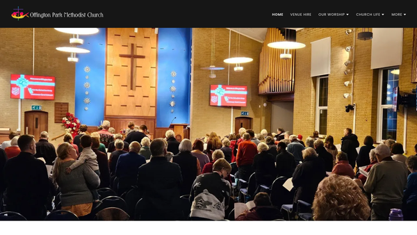 Screenshot of the Offington Park Methodist Church website