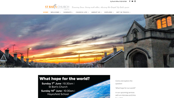 Screenshot of the The Parochial Church Council Of The Ecclesiastical Parish Of Bath St. Bartholomew website