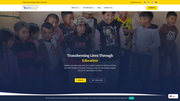 Screenshot of the Vianinos UK website