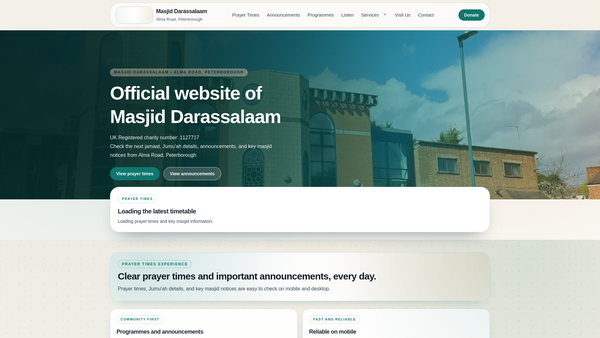Screenshot of the Darassalaam website