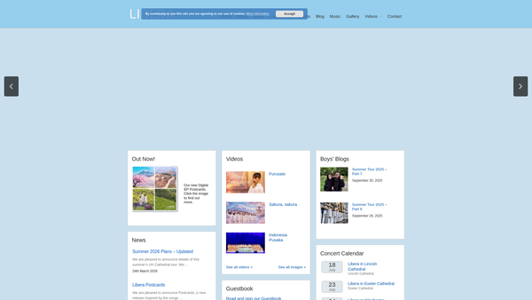 Screenshot of the Libera website