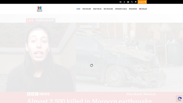 Screenshot of the Moroccan Children's Trust website