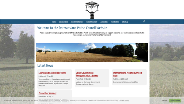 Screenshot of the The Parochial Church Council Of The Ecclesiastical Parish Of St John The Evangelist Dormansland, Southwark website