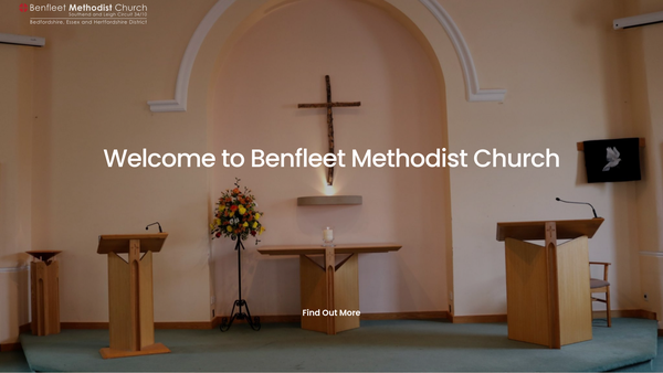 Screenshot of the Benfleet Methodist Church website
